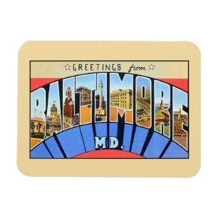 Vintagehälsningar från Baltimore MD. Magnet