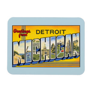 Vintagehälsningar från Detroit Michigan Magnet