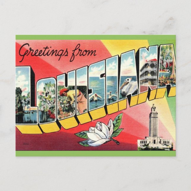 Vintagehälsningar Louisiana  Vykort (Framsida)