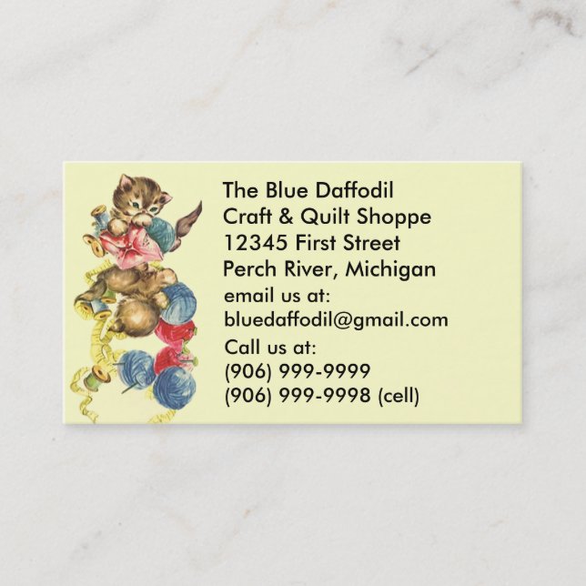 Vintagehantverktillförsel som vadderar visitkort (Framsida)