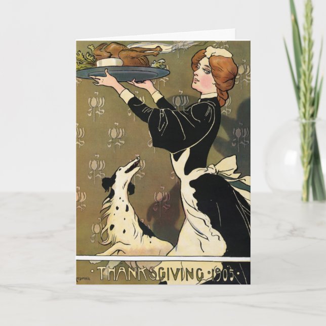 Vintagehappy thanksgivingkort helgkort (Framsida)