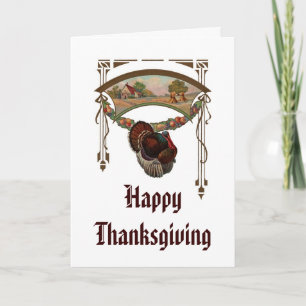 Vintagehappy thanksgivingkort helgkort