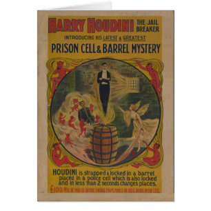 VintageHarry Houdini affisch Hälsningskort