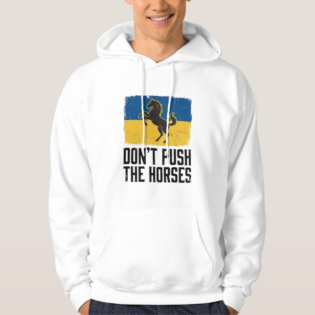 Vintagehäst Don't Push The Horses Hoodie (Framsida)