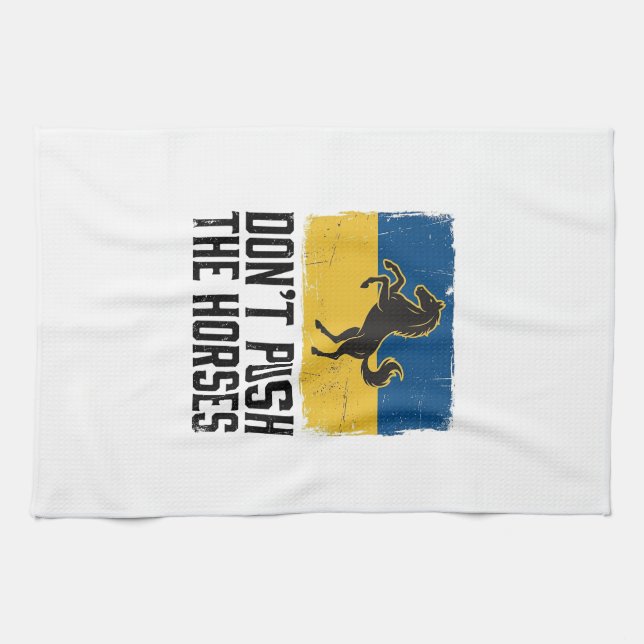 Vintagehäst Don't Push The Horses Kökshandduk (Horisontell)