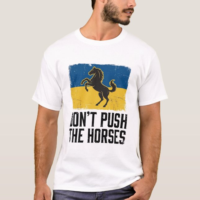 Vintagehäst Don't Push The Horses T Shirt (Framsida)