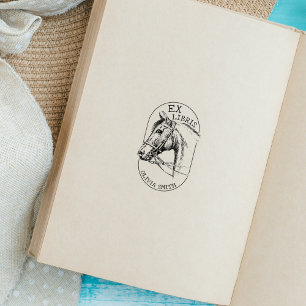 Vintagehäst, modern Ex Libris-bok Stämpel