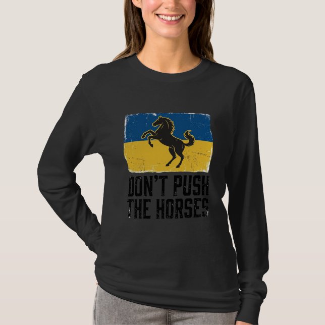 Vintagehäst - Tryck Inte På Hästar T Shirt (Framsida)