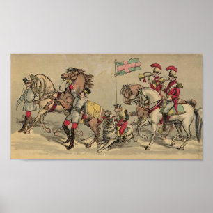 Vintagehästar i en cirkus poster