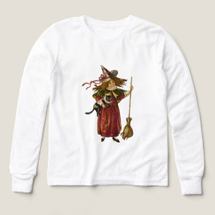 Vintagehäxa och katt t shirt
