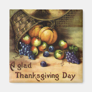 Vintagehelgdagar, en glad Thanksgiving Day Magnet