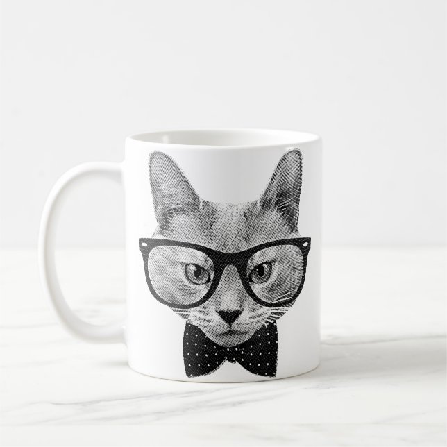 Vintagehipsterkatt Kaffemugg (Vänster)