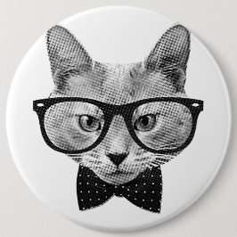 Vintagehipsterkatt Knapp