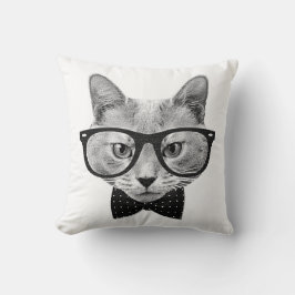 Vintagehipsterkatt Kudde