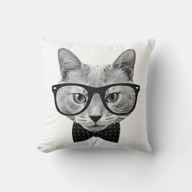 Vintagehipsterkatt Kudde (Framsida)