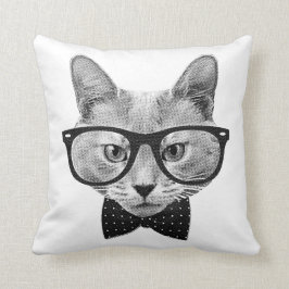 Vintagehipsterkatt Kudde
