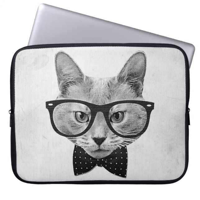 Vintagehipsterkatt Laptop Sleeve (Framsidan)