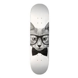 Vintagehipsterkatt Mini Skateboard Bräda 18,5 Cm