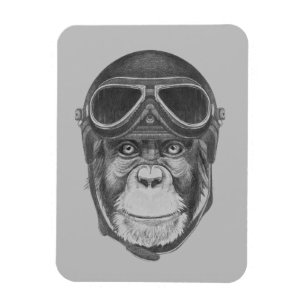 Vintagehjälmschimpans Magnet