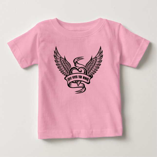 Vintagehjärta med vingar t shirt (Framsida)