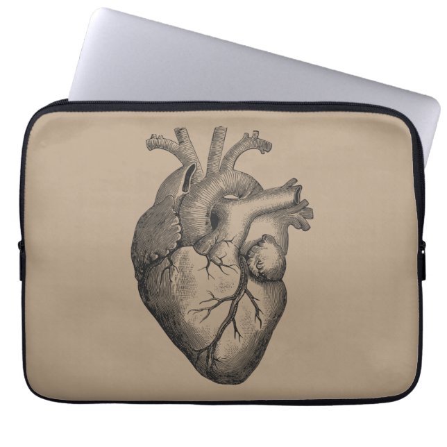Vintagehjärtaillustration Laptop Sleeve (Framsidan)