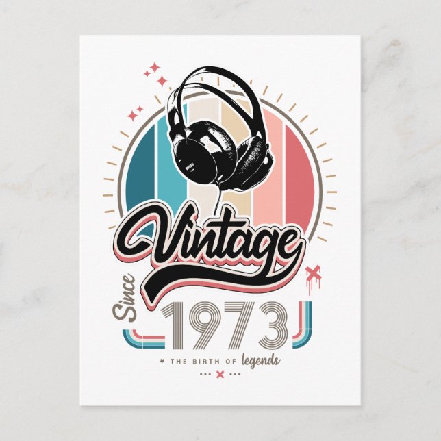 Vintagehögtalare sedan 1973 vykort (Framsida)