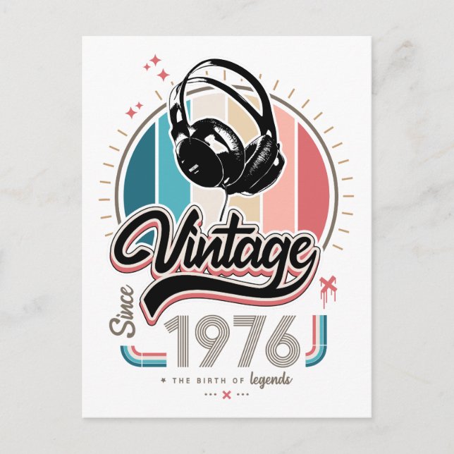 Vintagehögtalare sedan 1976 vykort (Framsida)