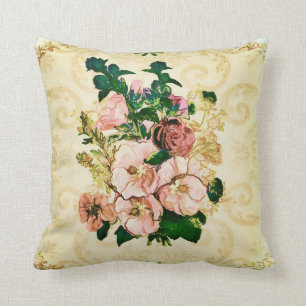 VintageHollyhocks Kudde