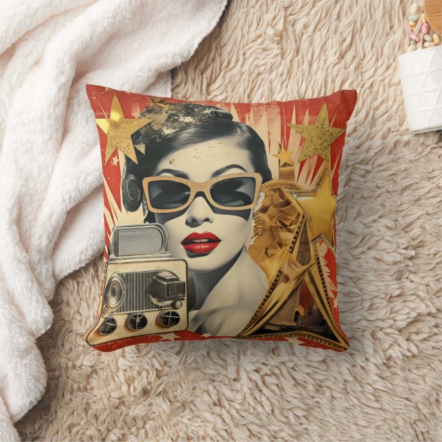 VintageHollywood Retro Design Kudde (Filt)