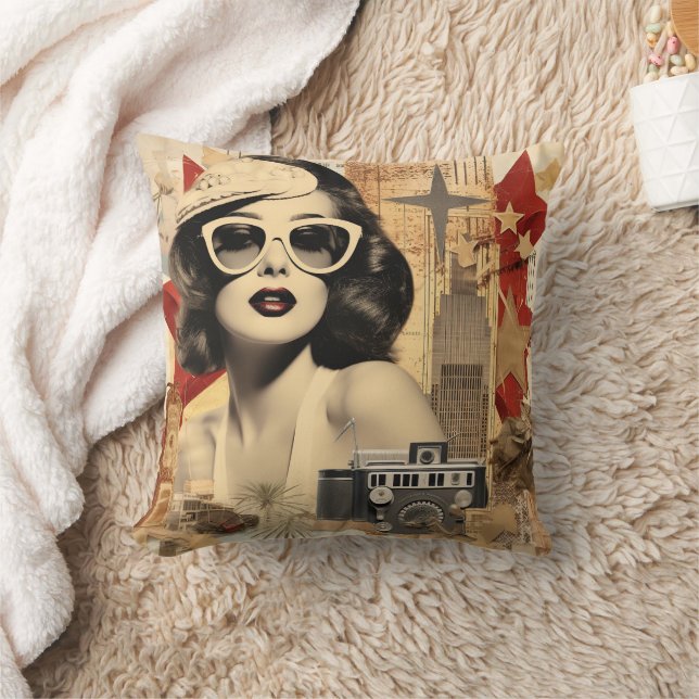 VintageHollywood Retro Design Kudde (Filt)