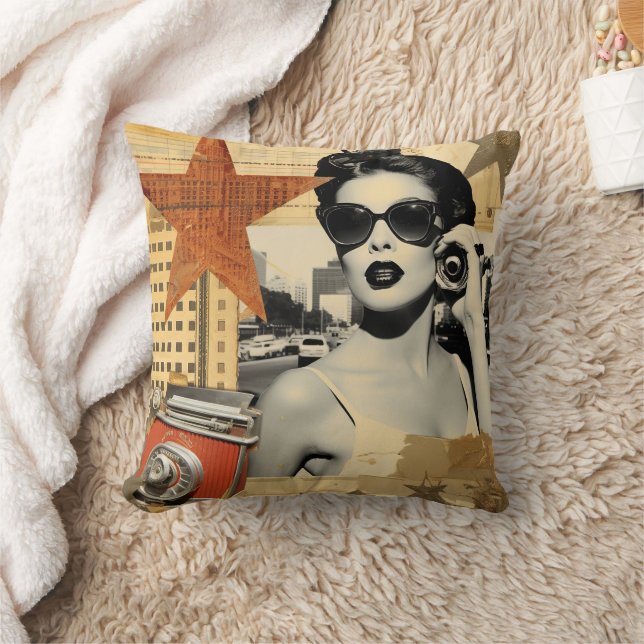 VintageHollywood Retro Design Kudde (Filt)