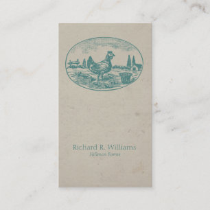 Vintagehöna på lantgård visitkort