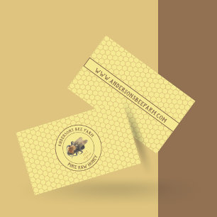 VintageHoneybee & honungskaka Beefarm/Beekeeper Visitkort