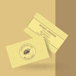 VintageHoneybee & honungskaka Beefarm/Beekeeper Visitkort