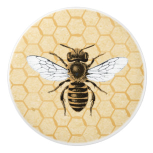 VintageHoneybee och honungskaka Knopp