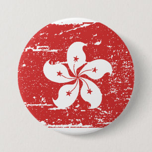 VintageHong Kong flagga Knapp