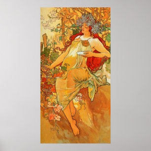 Vintagehöst av Alphonse Mucha Poster
