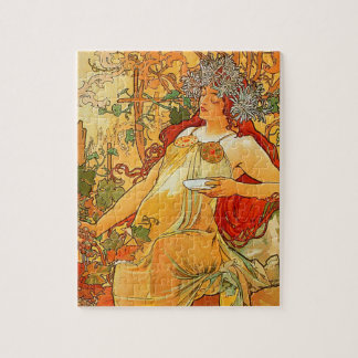 Vintagehöst av Alphonse Mucha Pussel