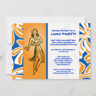 VintageHula dansare Luau Inbjudningar