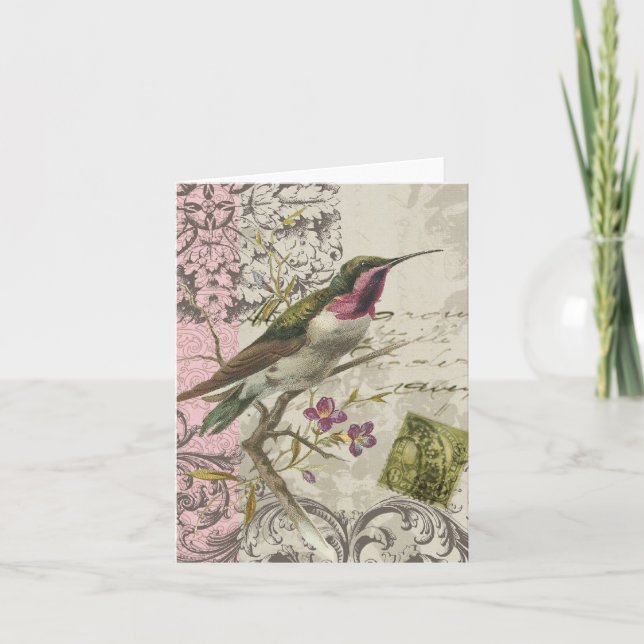 VintageHummingbird… notecard Kort (Framsida)