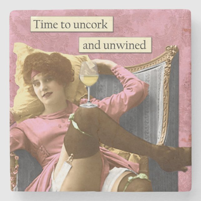 Vintagehumorkustfartyg Underlägg Sten (Framsidan)