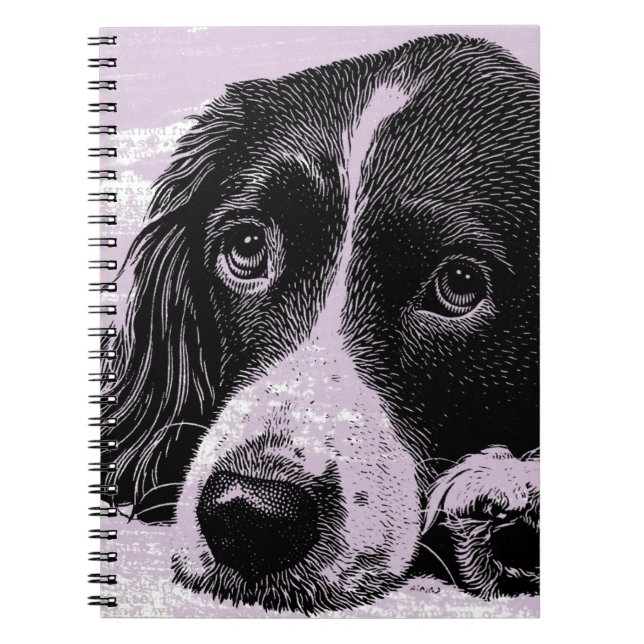 Vintagehund Anteckningsbok Med Spiral (Framsidan)