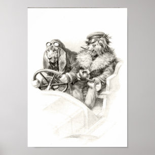 Vintagehundaffisch Poster