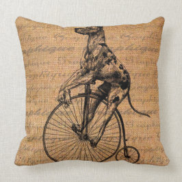 Vintagehunden på cykeln kudder kudde