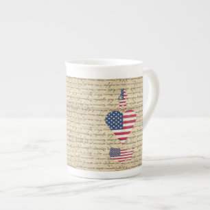 VintageI hjärta America Benporslin Mugg