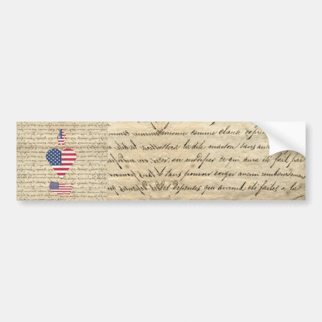 VintageI hjärta America Bildekal (Framsidan)