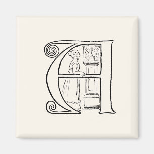 Vintageillustration av brev A Magnet
