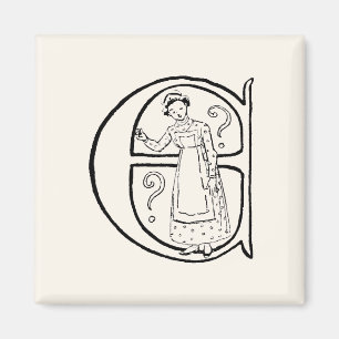 Vintageillustration av brev E Magnet