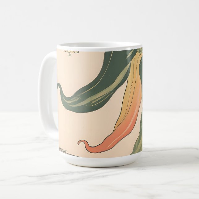 Vintageillustration av chilipeppar kaffemugg (Framsida vänster)