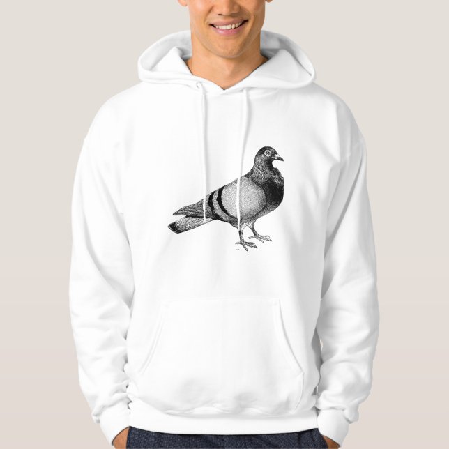 Vintageillustration av duva hoodie (Framsida)